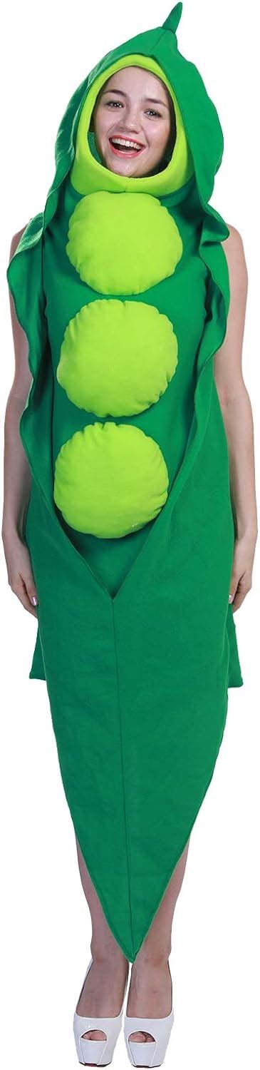 Women Halloween Pea Beans Costume Pea In The Pod Vegetable Fancy Dress