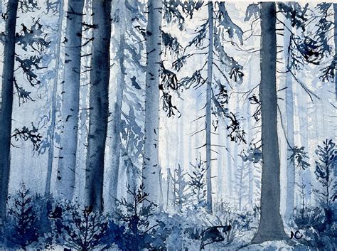 Monochromatic Forest Rwatercolor