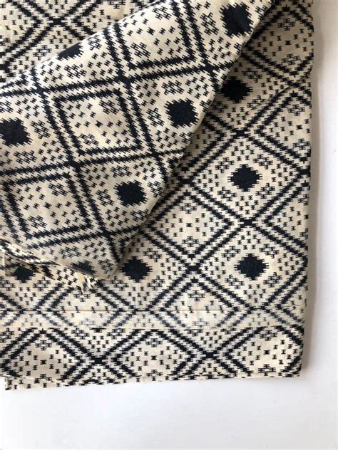 Indian Cotton Fabric All Over Geometric Print Charcoal Black Etsy