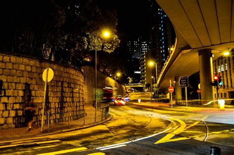 Hong Kong City Street Lighting Free Image Download