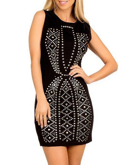 Metallic Studs Dress Black Studded Dress Dresses Mini Black Dress