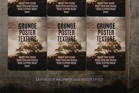 No need to register, buy now! Poster Effect Glued on Wall | Creative Product Mockups ...