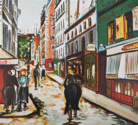 Maurice Utrillo Seveste Street Of Montmartre Lithograph For Sale At