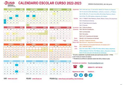 Calendario Escolar A Castilla Y Leon Zona De Informaci N