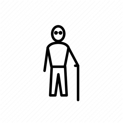 Blinded Blinded Man Human Male Man Pedestrian Person Icon