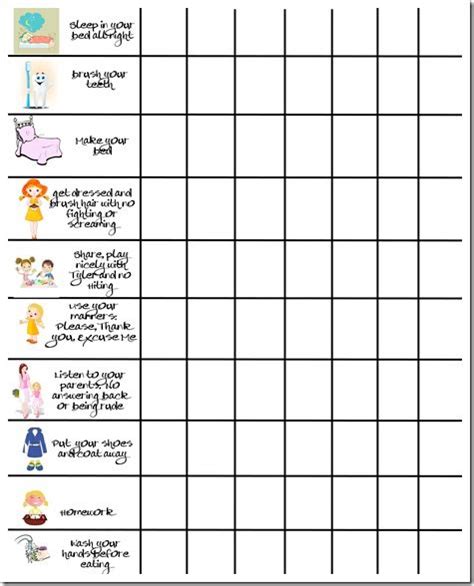 Behaviour Chart Potty Chart Behavior Chart Preschool Reward Chart Kids