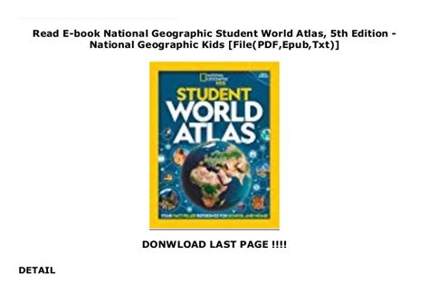 Read E Book National Geographic Student World Atlas 5th Edition Na