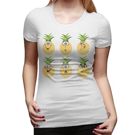 Pineapple T Shirts Women Cotton Fitness Cool Different Expressions Woman Clothing Camisetas