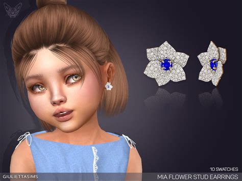 Sims 4 — Mia Flower Stud Earrings For Toddlers By Giuliettasims — 10