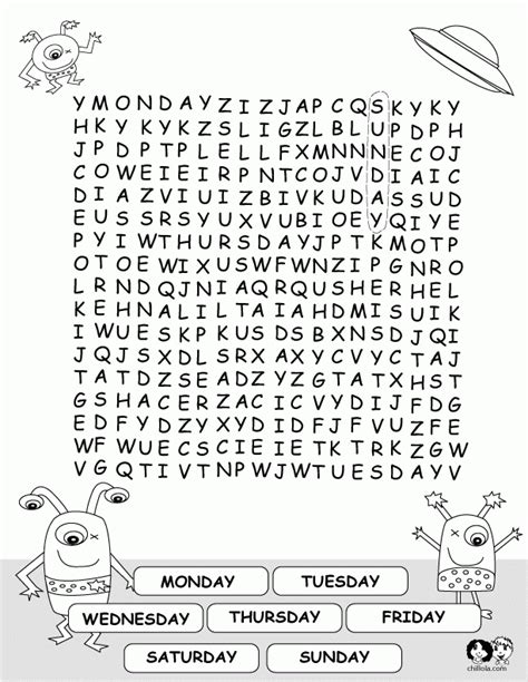 Days Of The Week Printable Coloring Pages Coloring Home