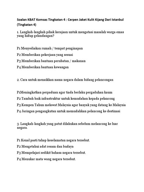 Jaket kulit domba khas garut ketebalan 0.9, desain bomber kamsai. Koleksi 100 Soalan Pemahaman Antologi Jaket Kulit Kijang ...