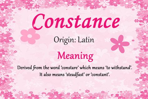 Meaning of Constance | Names with meaning, Meaning of your ...