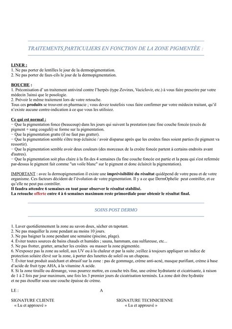 Consentement éclairé maquillage permanent