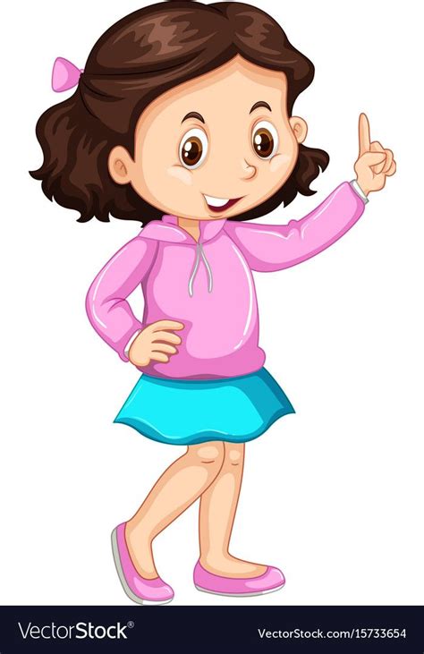 You may print and use the pages for personal use, crafts, parties, etc. Little girl pointing up the finger Royalty Free Vector ...