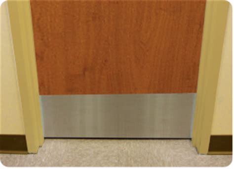 Kick plates are an addition to the bottom of your door that help reduce the amount of damage and stress that your door takes over time. Kick Plates in Stainless Steel, Brass & Aluminum | Monarch ...
