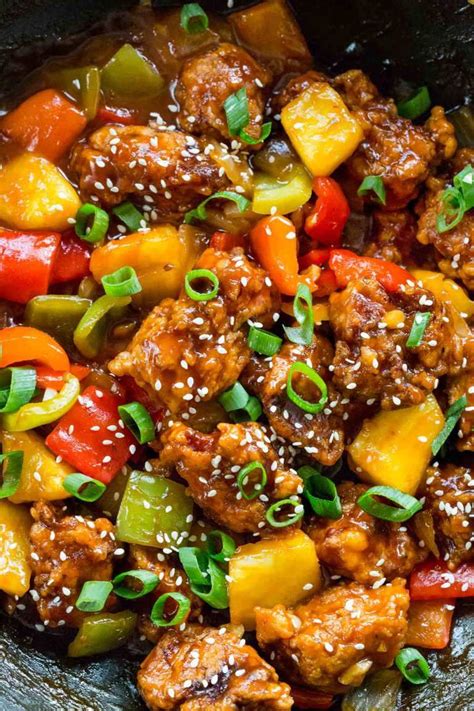 Sweet And Sour Pork With Vegetables In A Wok Wok Recipes Healthy