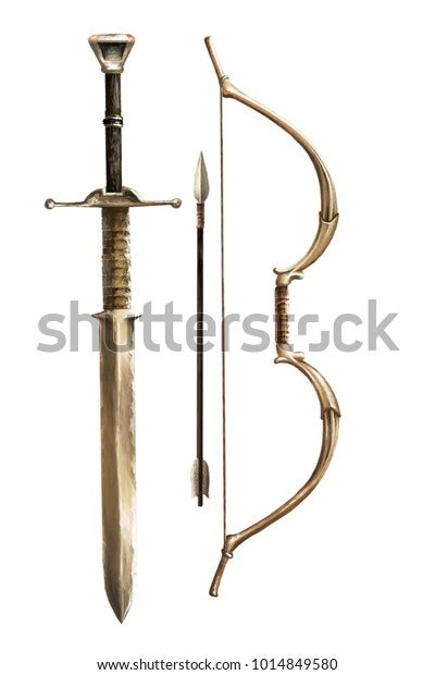 Medieval Sword Bow Arrow Stock Illustration 1014849580 Shutterstock