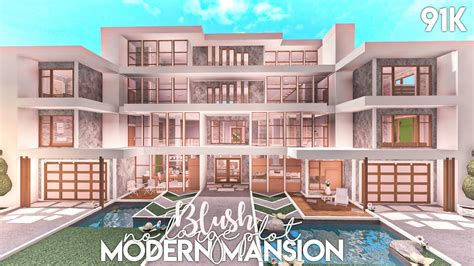 Bloxburg Blush Modern Hillside Mansion No Large Plot Speed Build My