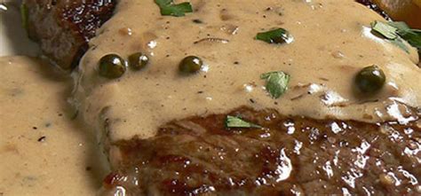 The steak is usually crusted with cracked black or green peppercorns, and served with a sauce in many recipes the peppercorns are pressed into the steak before cooking. Creamy Green peppercorn Sauce for any steak dinber ...