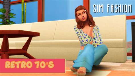 Sim Fashion V1 Retro 70s Sims Sims 4 Decades Challenge Sims 4