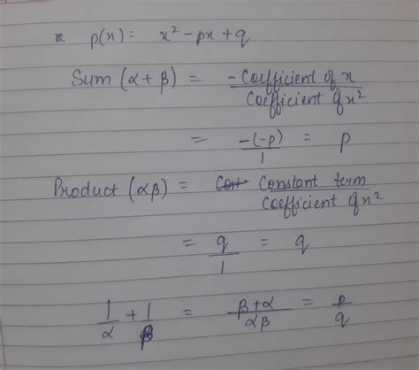 If Alpha And Beta Are Zeroes Of Polynomial Pxx2 Pxq Then Find Values Ofi1alpha1beta