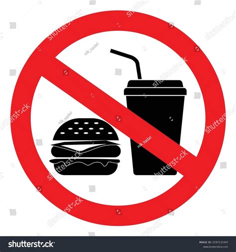No Eating Sign Vector Illustration Dont Stock Vector (Royalty Free