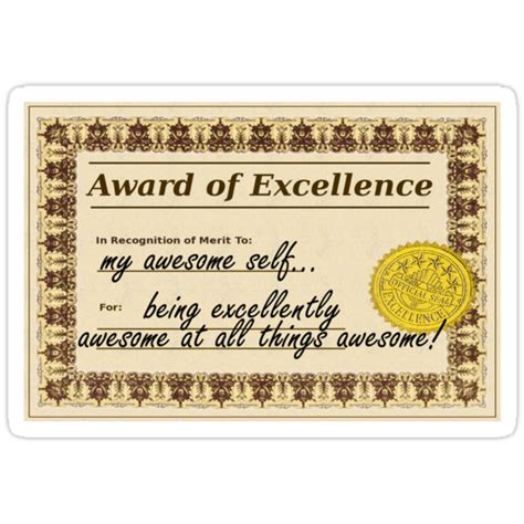 Awesome Award Of Excellence Stickers By Saywhat Redbubble