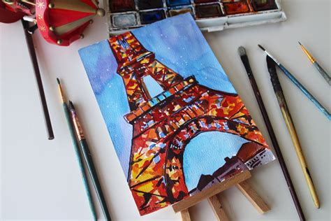 Paris Shining Eiffel Tower Painting Watercolor Original Etsy In 2020