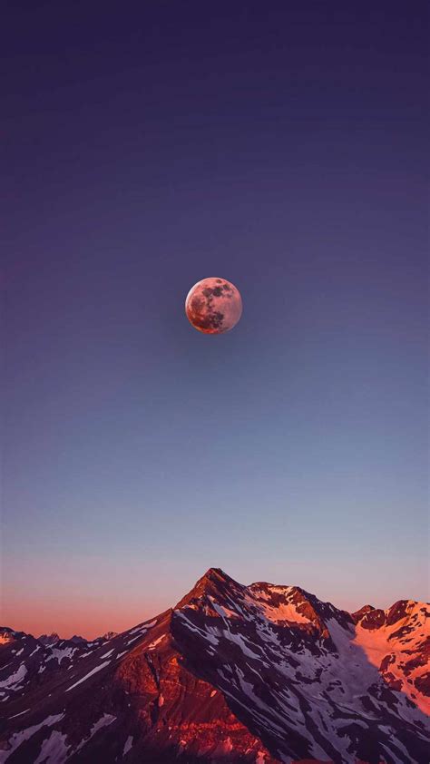 Red Moon Mountain Iphone Wallpapers
