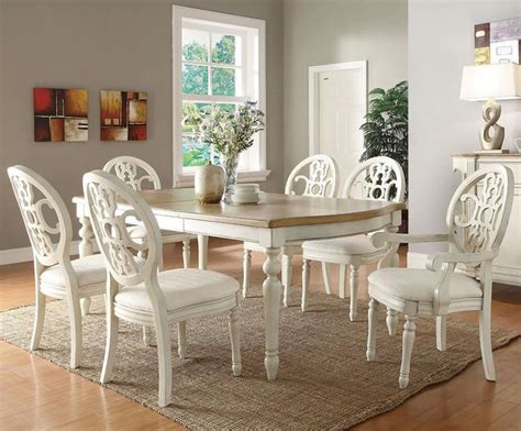 White Dining Set Traditional Furniture For Formal Dining Room