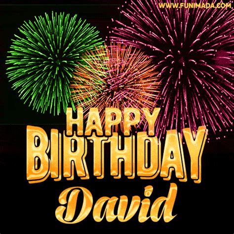 Wishing You A Happy Birthday David Best Fireworks  Animated