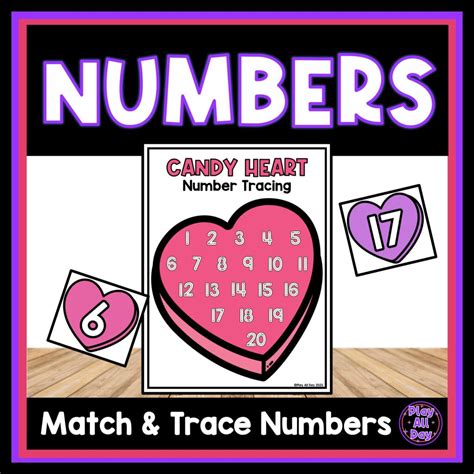 Valentines Day Numbers Candy Number Matching And Tracing Activity