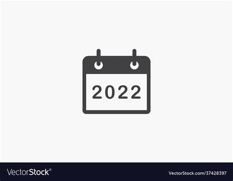 Calendar 2022 Icon Isolated On White Background Vector Image