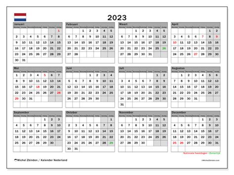 Kalender 2023 Om Af Te Drukken “nederland” Michel Zbinden Nl