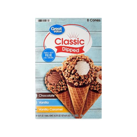 Great Value Classic Dipped Ice Cream Cones Variety Pack 46 Fl Oz 8