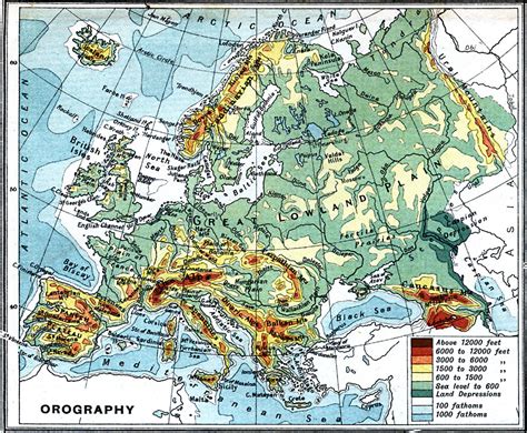 Harta Fizica A Europei Unitati De Relief Harta