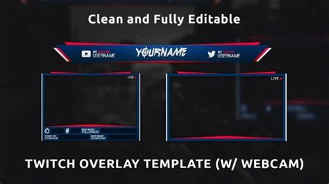 Clean Twitch Channel Overlay Template Twitch Channel Overlays Twitch