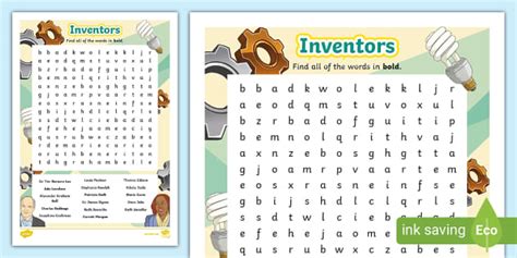 Ks2 Inventors Word Search Significant Individuals Twinkl