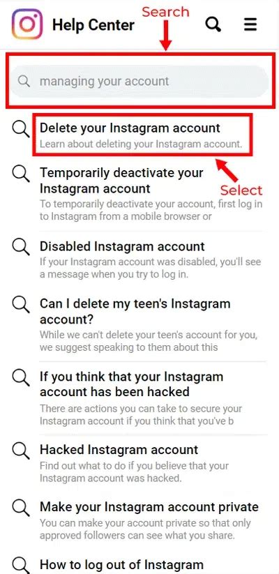 How To Delete Your Instagram Account Geeksforgeeks