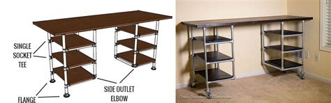 Awesome tutorial for diy industrial shelves and desks by designer trapped in a lawyer's body for remodelaholic.com. Simple and Versatile DIY Desks From Pipes And Wood