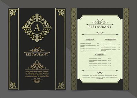 Luxury Restaurant Menu Design 1271761 Vector Art At Vecteezy