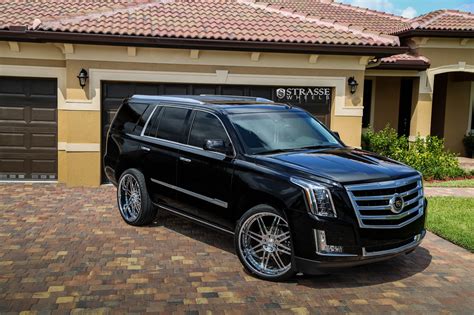 Black Cadillac Escalade Improved With Chrome Billet Grille And Chrome