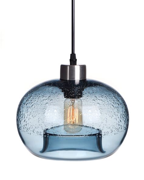 casamotion pendant lighting blown glass kitchen island light modern blue bubble color dining