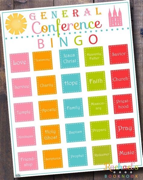 Lds General Conference Activity Bingo Rachaels Booknook