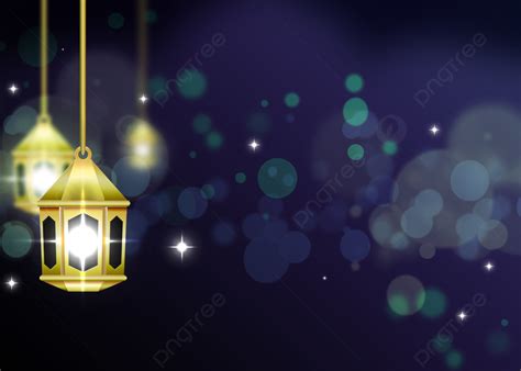 Islamic Lantern Background With Bokeh Effect On New Year Concept