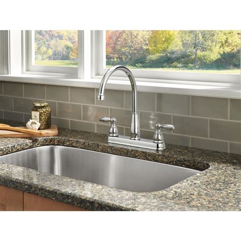 Home depot kitchen faucets delta. Delta Foundations 2-Handle Standard Kitchen Faucet in ...
