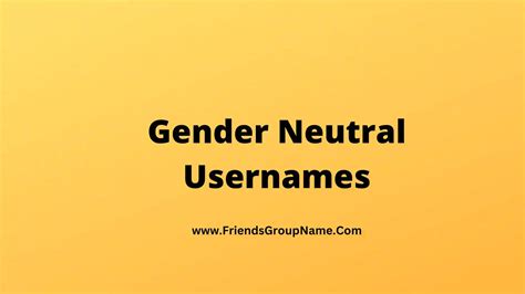 gender neutral usernames 2024