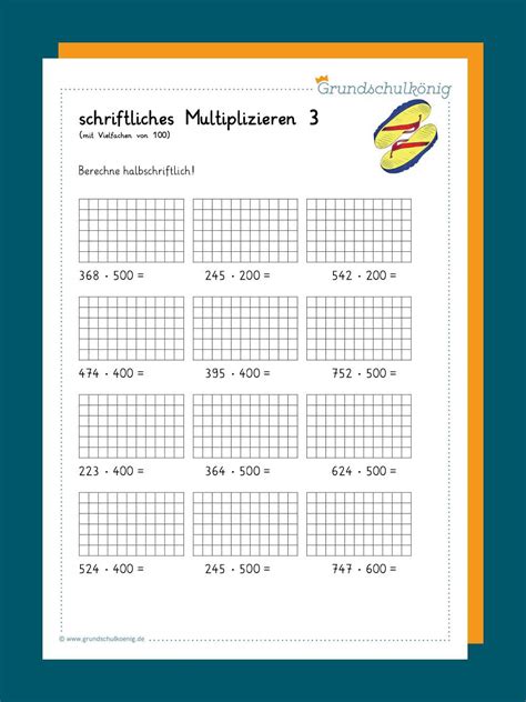 Die schüler sollen die sätze mit den richtigen präpositionen ergänzen. Multiplikation mit Vielfachen von 10 und 100