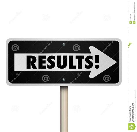 Results One Way Road Sign Outcome Answer End Result Proof Effort Stock 