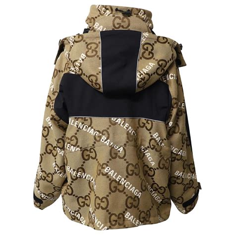 Gucci X Balenciaga The Hacker Project Jumbo Gg Jacket In Beige Cotton